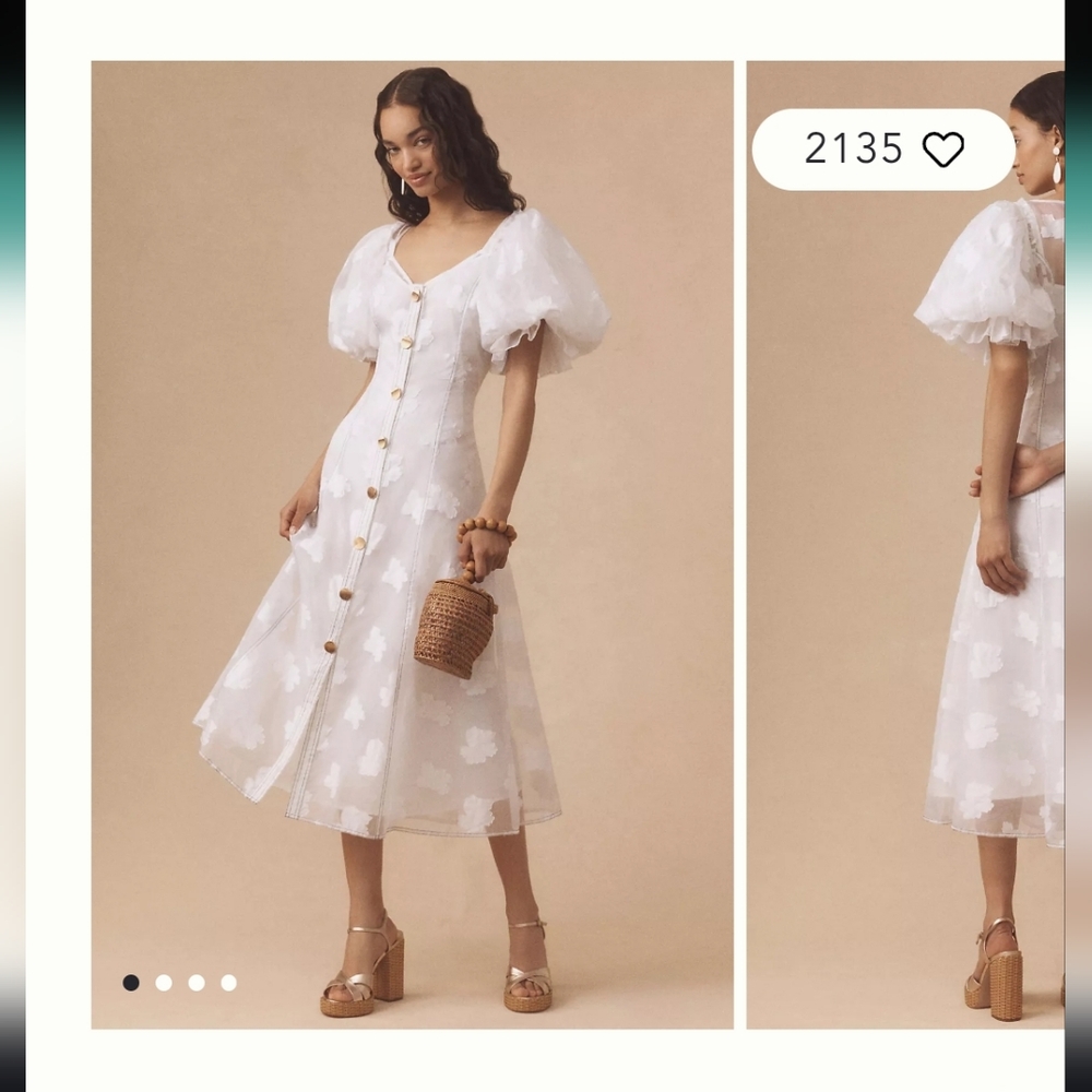 Let Me Be Elegant White Puff Sleeve Dress